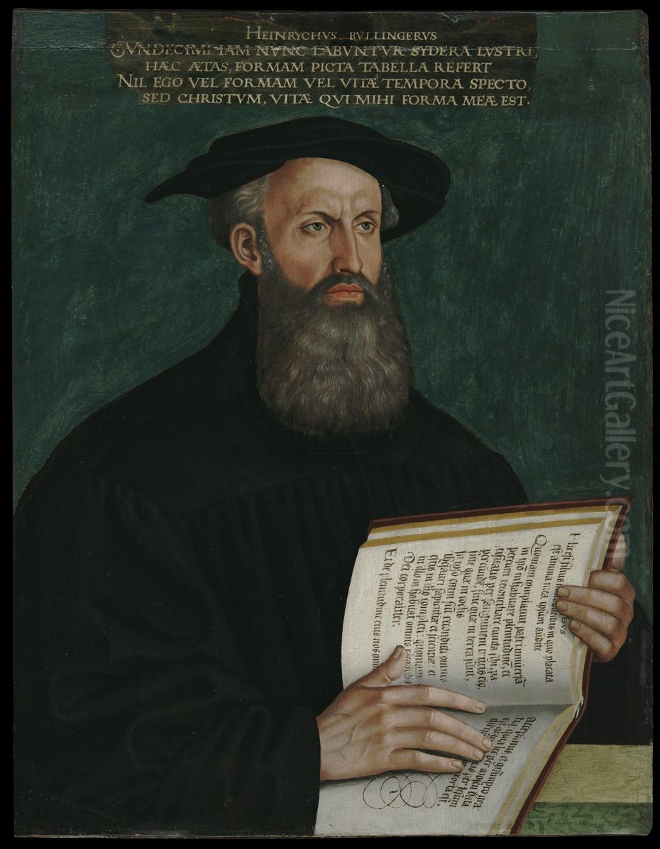 Heinrich Bullinger Oil Painting by Hans Asper