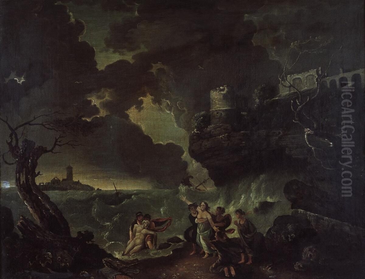 Ceyx and Alcyone Oil Painting by Richard Wilson
