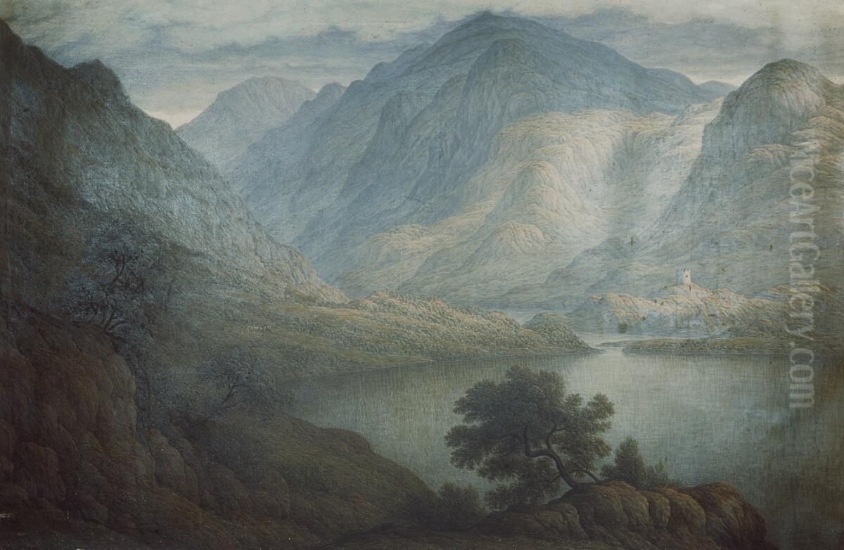Snowdon & Dolbadern Castle, north Wales Oil Painting by John Glover