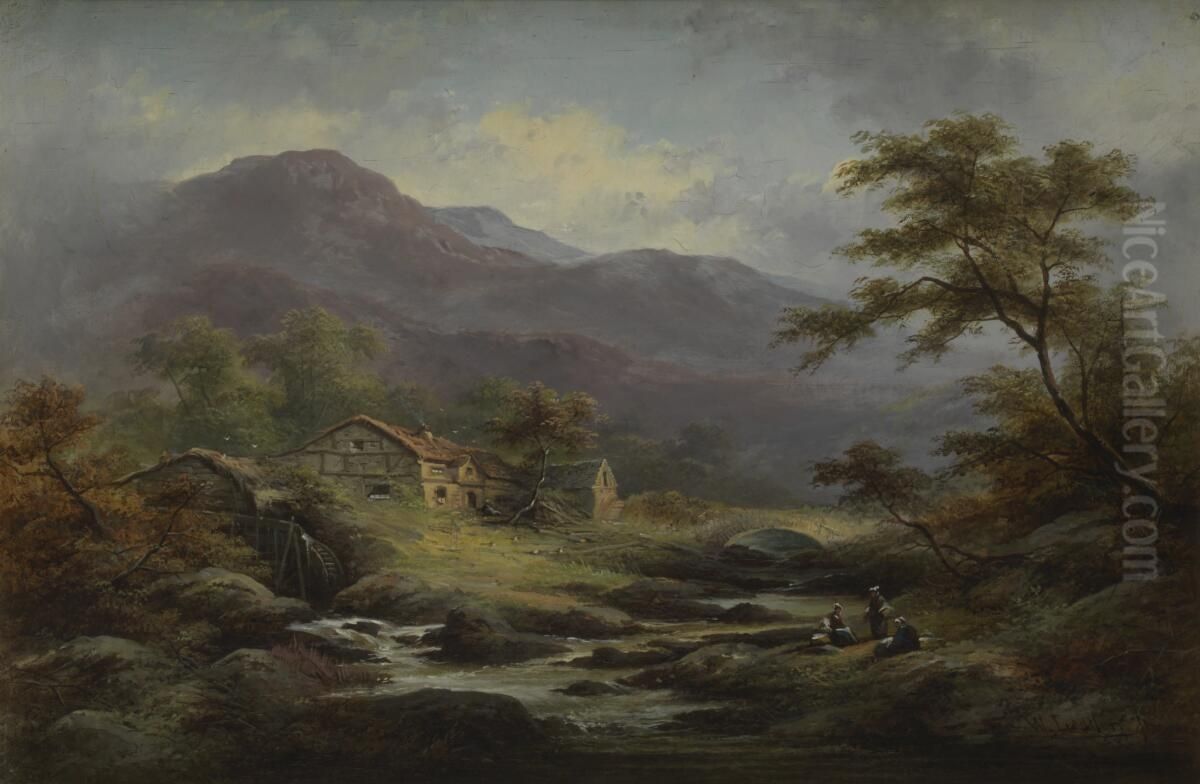 miller's home, Pont Aberglaslyn Oil Painting by Benjamin Williams Leader