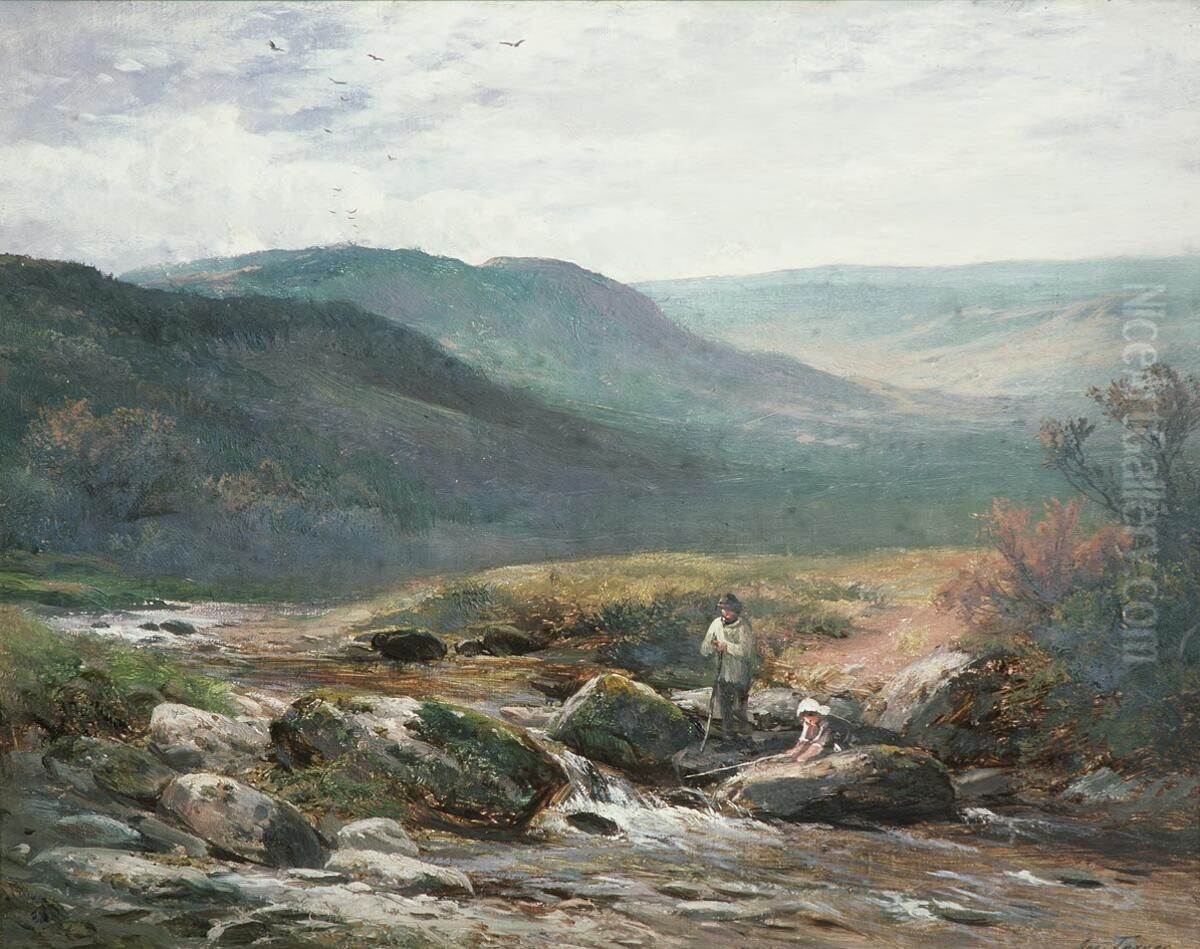 Trout Stream near Bettws y Coed Oil Painting by George Turner