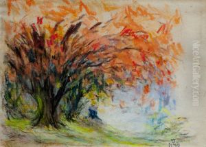 Bouquet d'arbres au feuillage rouge