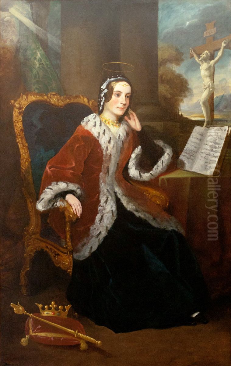 Sainte Jeanne de France Oil Painting by Jean Victor Schnetz