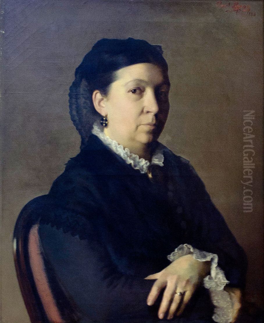 Portrait de la mere de l'artiste Oil Painting by Paul Leroy