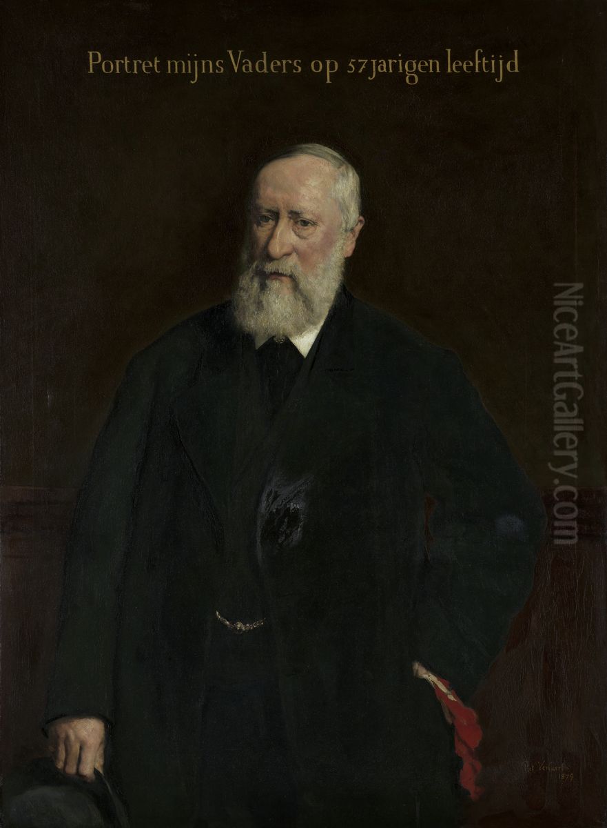 Jan Verhaert, vader van de kunstenaar Oil Painting by Piet Verhaert