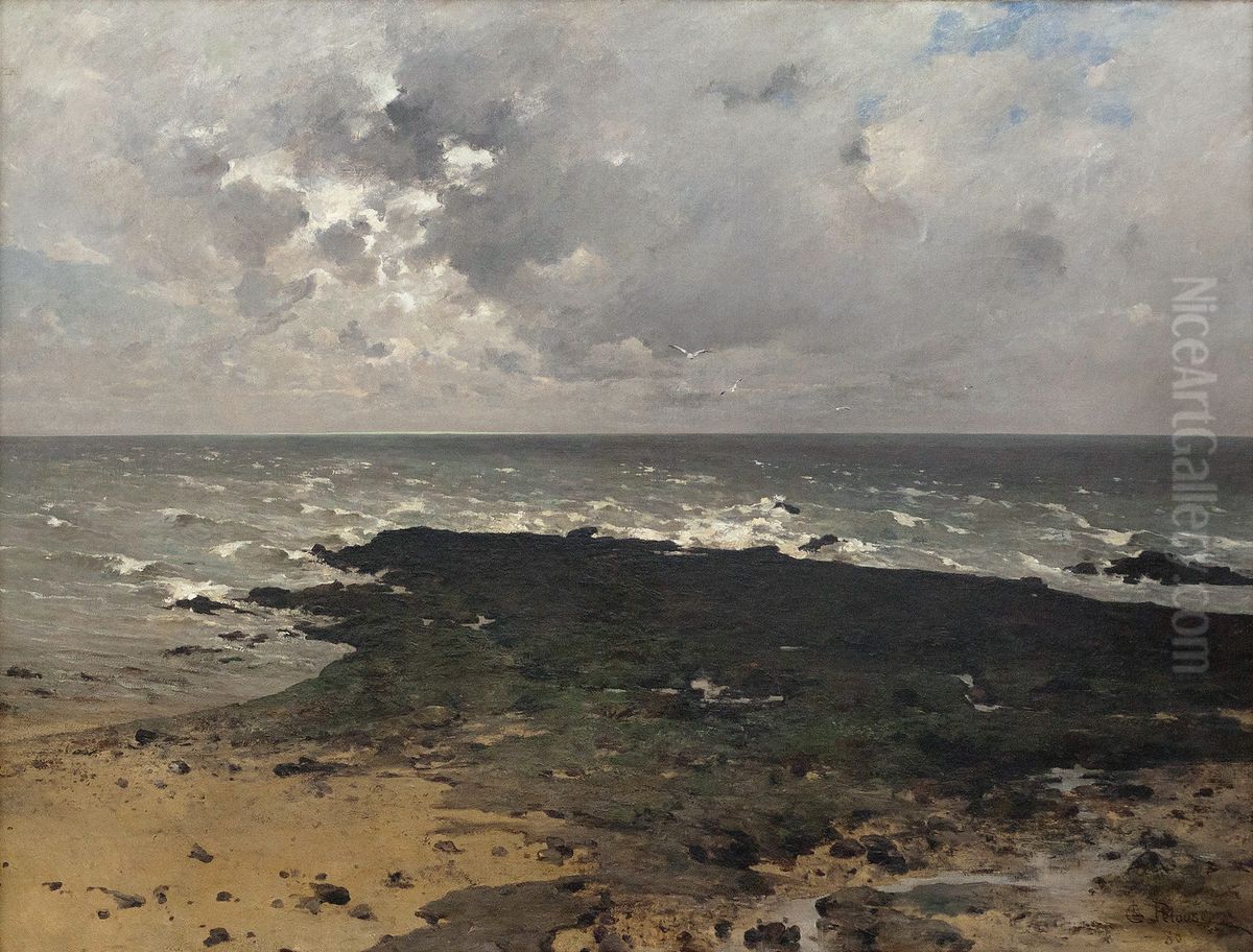 Banc de rochers a Concarneau Oil Painting by Leon Germain Pelouse