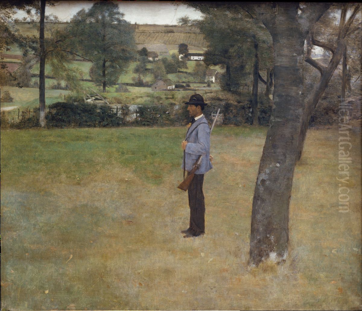 Der Jagdaufseher Oil Painting by Fernand Khnopff