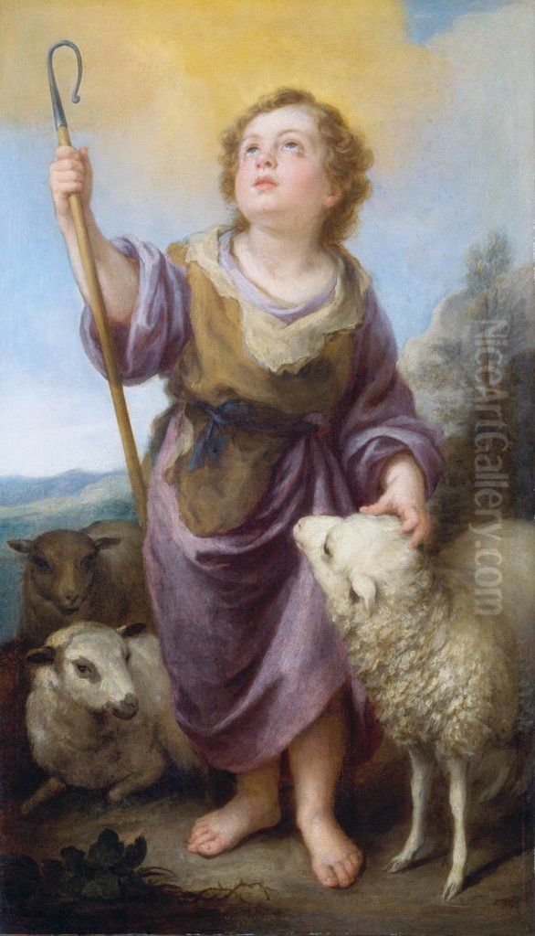 Der gute Hirte Oil Painting by Bartolome Esteban Murillo