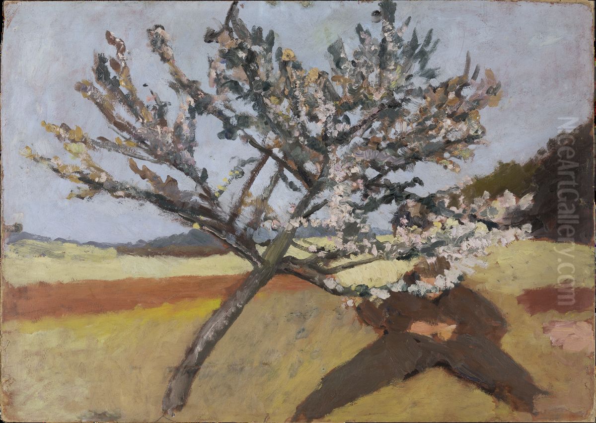 Man lying beneath a Blossoming Tree Oil Painting by Paula Modersohn-Becker