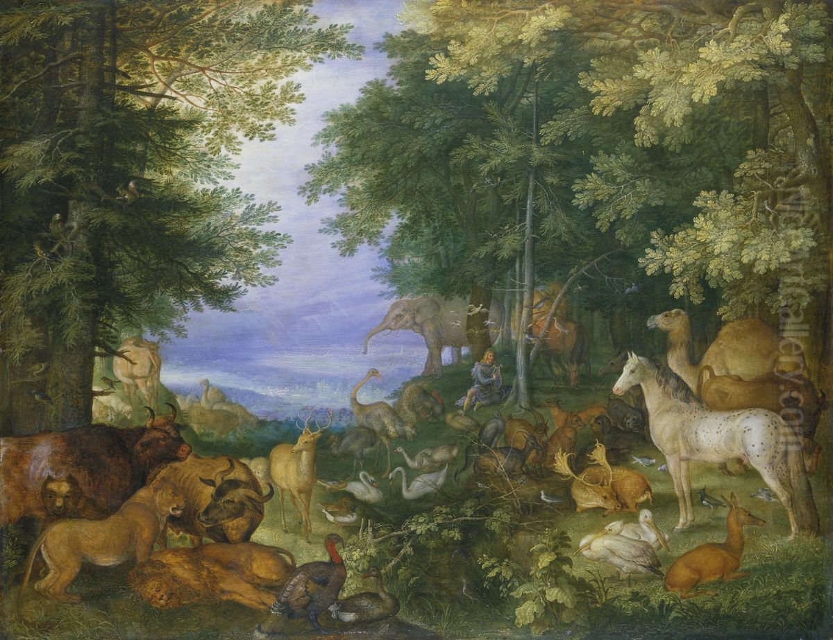 Orpheus Charming the Animals with His Music Oil Painting by Roelant Savery