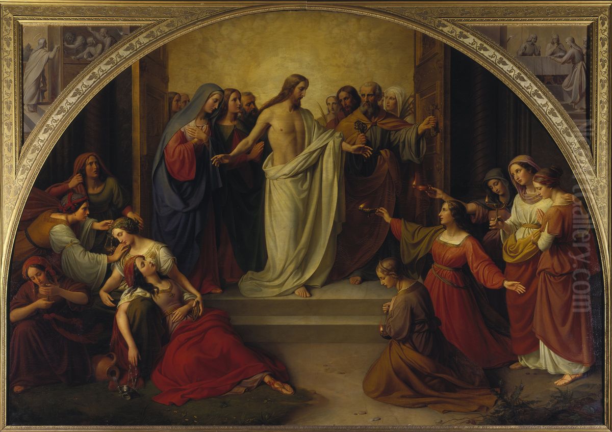 Das Gleichnis von den klugen und torichten Jungfrauen Oil Painting by Friedrich Wilhelm Schadow