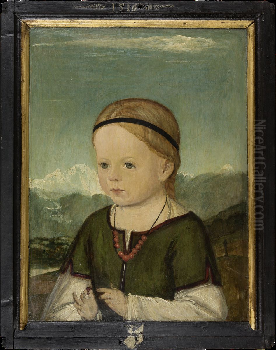 Portrait of Barbara Thenn (1513-1542) Oil Painting by Wolf Huber