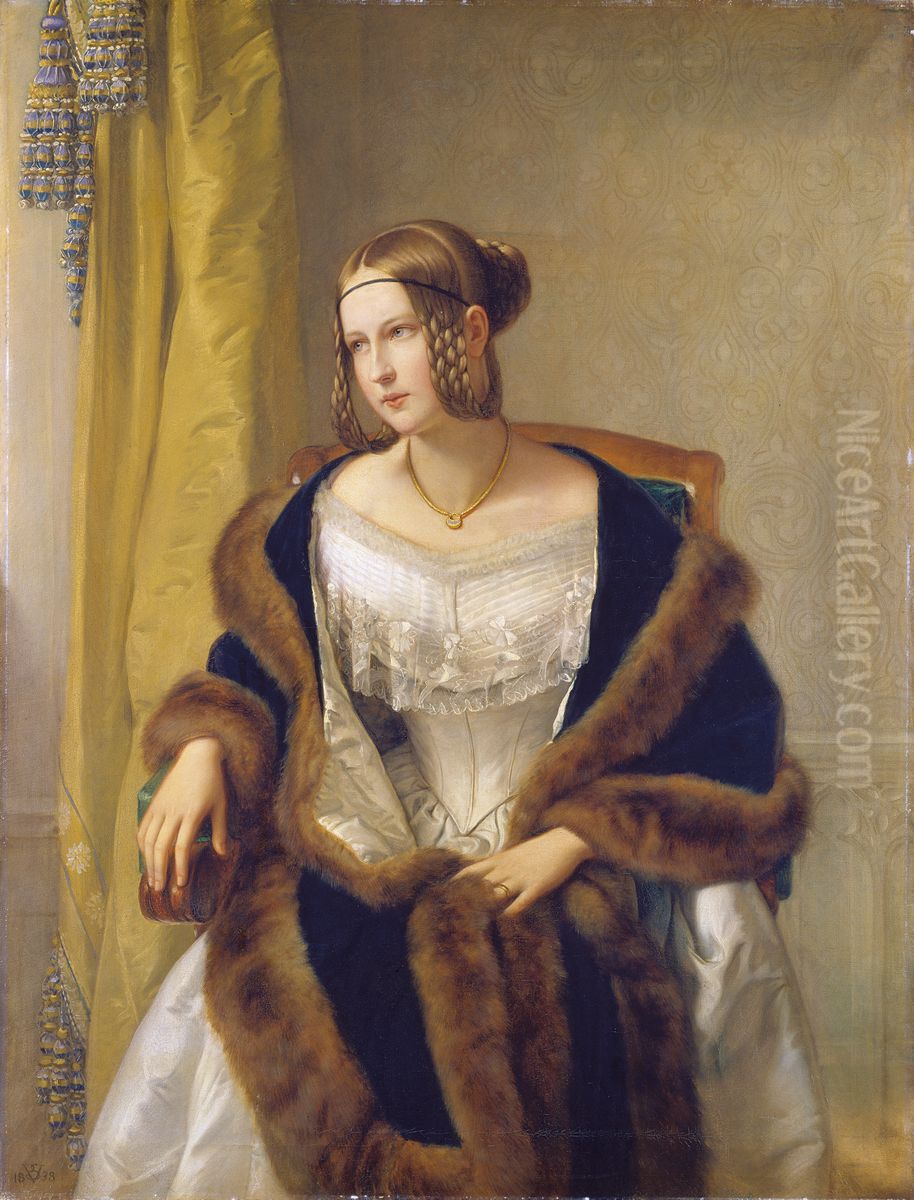 Bildnis der Freifrau von Bernus Oil Painting by Philipp Veit