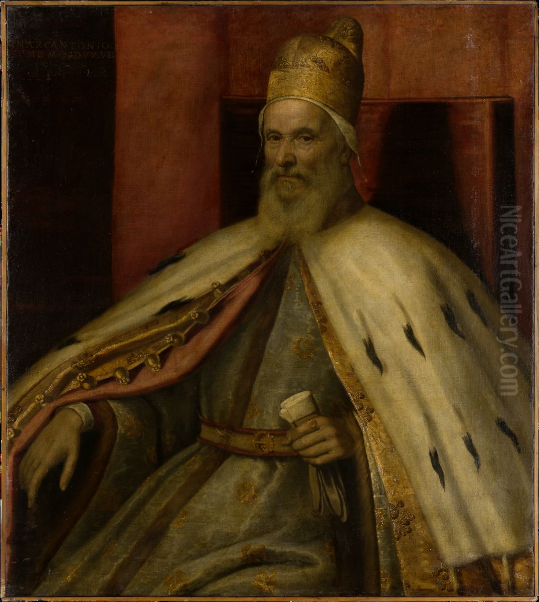 Bildnis des Dogen Marcantonio Memmo (1537-1615, Doge seit 1612) Oil Painting by Leandro Bassano