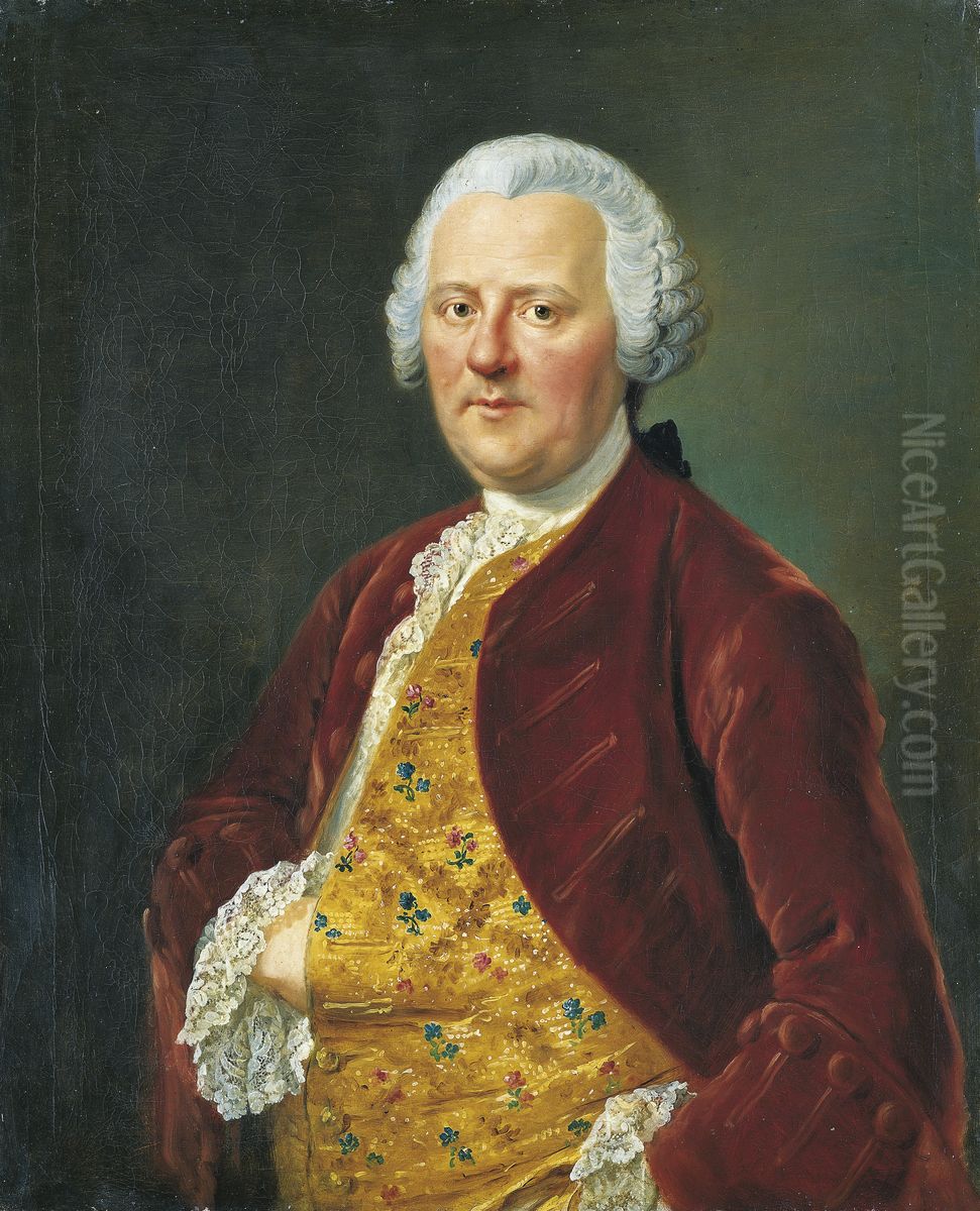 Bildnis des Johann Maximilian von Holzhausen (1708-1768) Oil Painting by Johann Georg Ziesenis