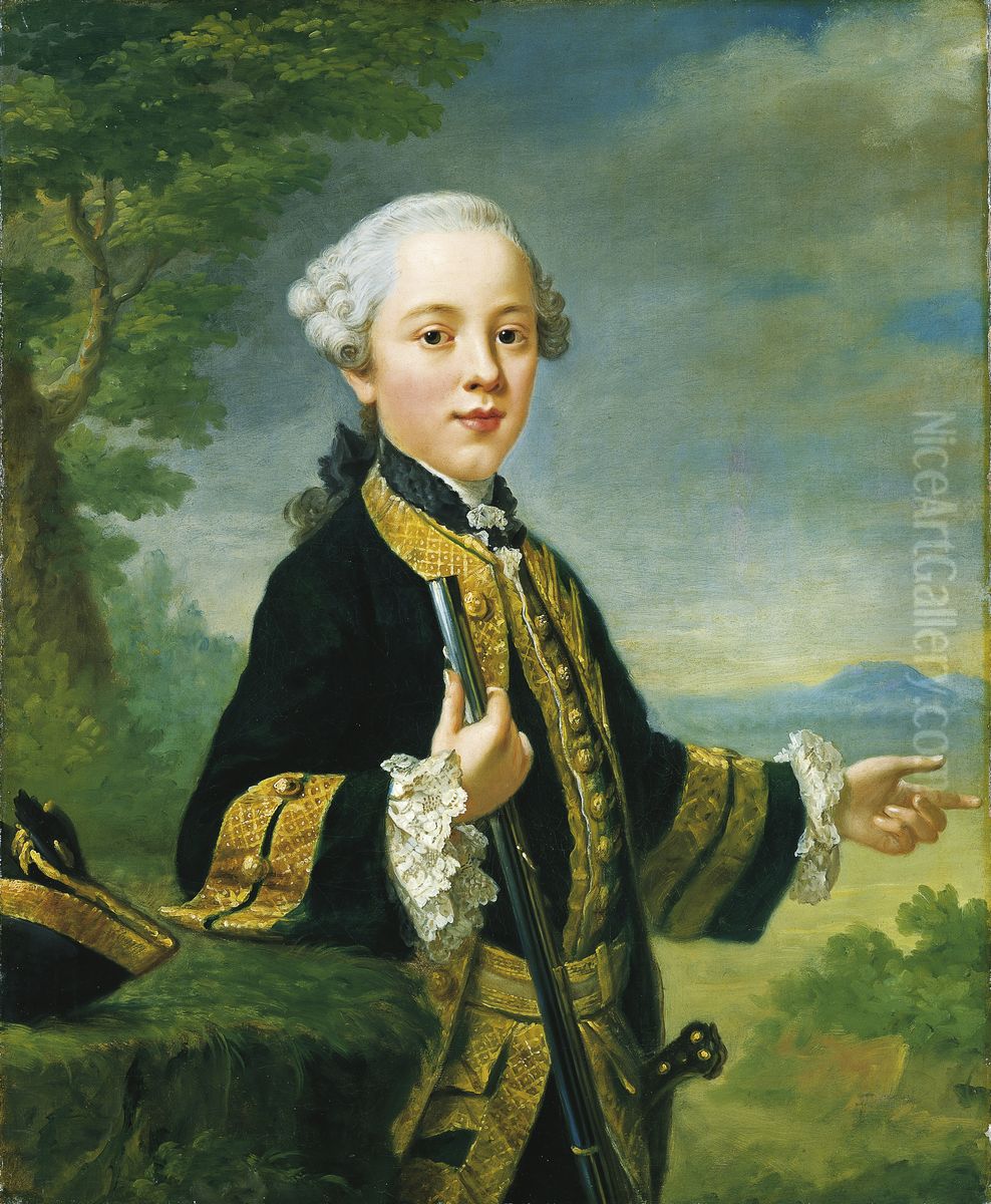 Portrait of Justinian Theodor Friedrich von Holzhausen Oil Painting by Johann Georg Ziesenis