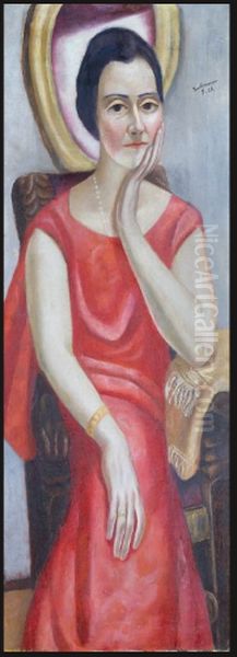 Portrait of Kathe von Porada Oil Painting by Max Beckmann