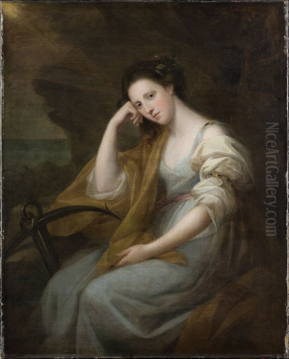 Bildnis der Lady Louisa Leveson-Gower (1749/50-1827), spater Baroness Macdonald, als Spes Oil Painting by Angelica Kauffmann