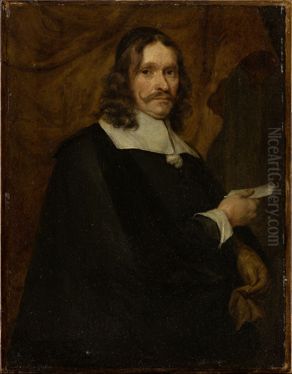 Portrait of a Man with Letter Oil Painting by Gonzales Coques