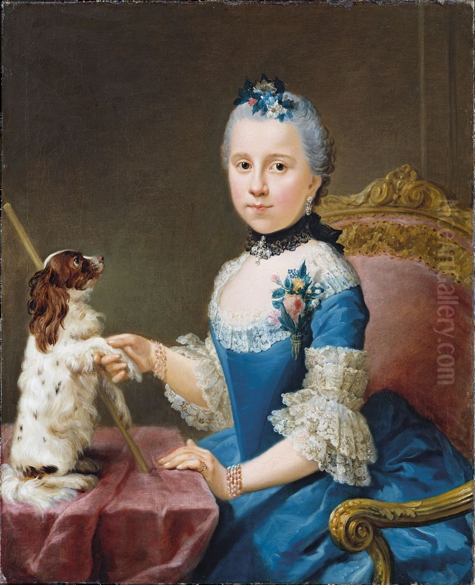 Bildnis der Marie Sophie Friedericke von Holzhausen (1748-1796) Oil Painting by Johann Georg Ziesenis