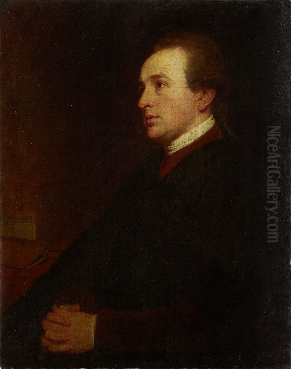 Portrait of a Young Man at his Desk Oil Painting by George Romney