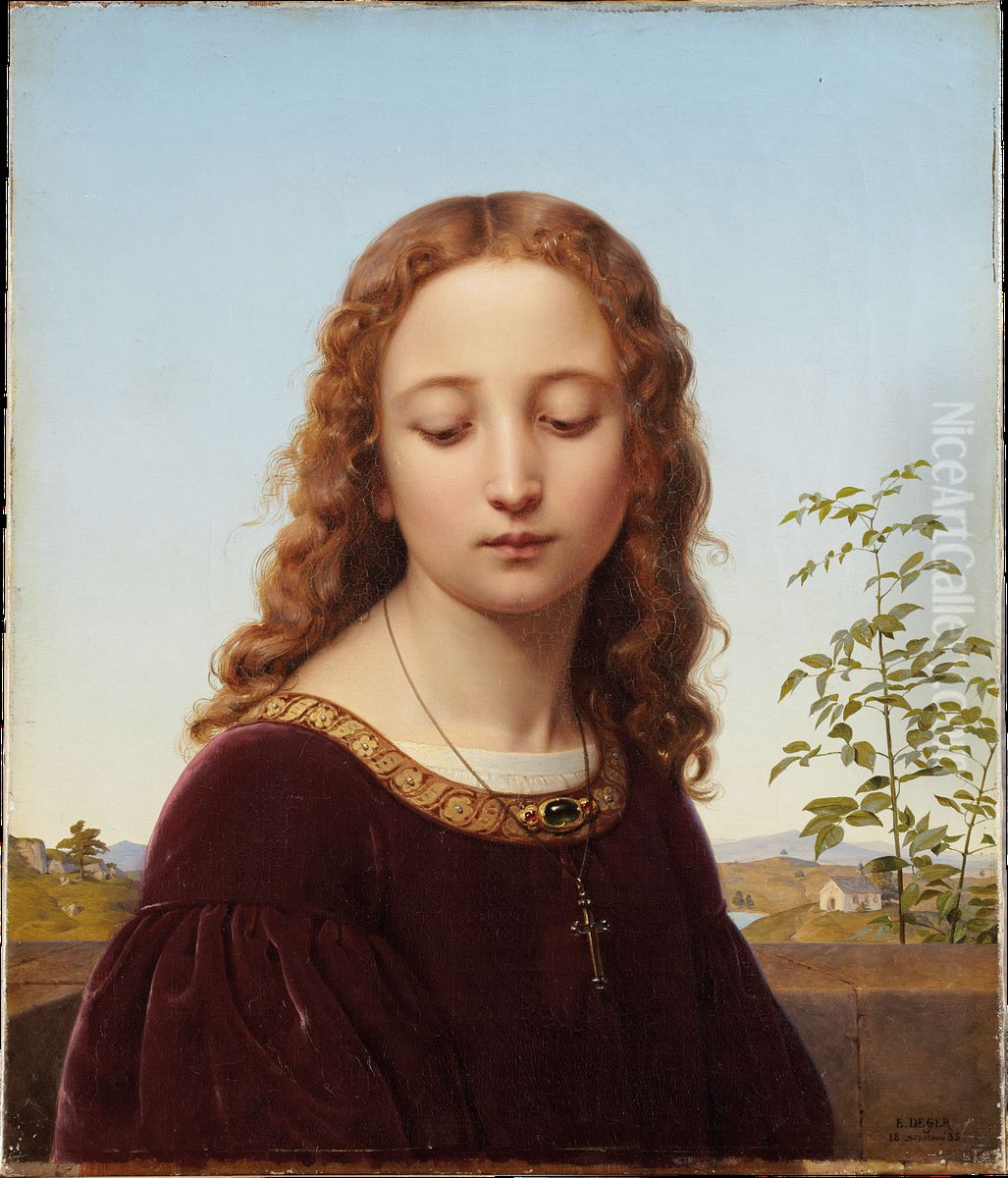 Bildnis eines jungen Madchens Oil Painting by Ernst Deger