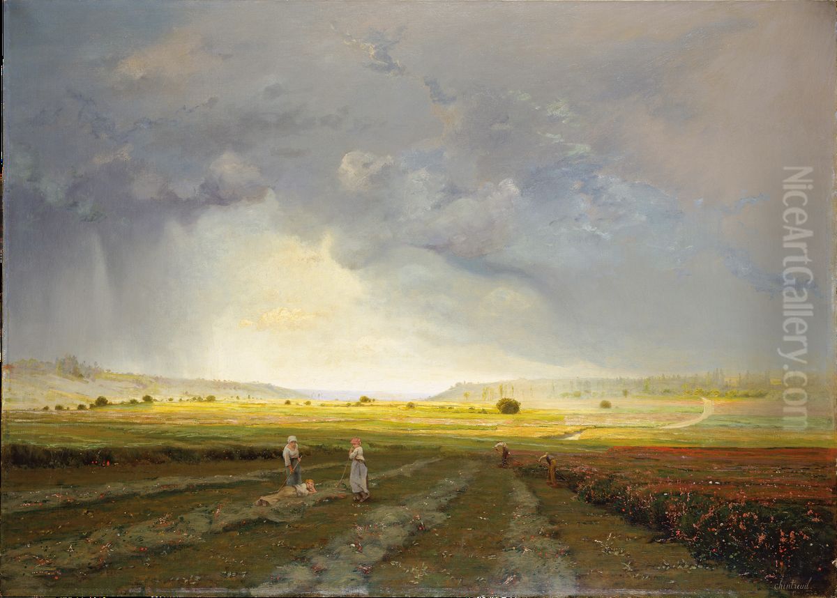 The Rain Shower Oil Painting by Antoine Chintreuil