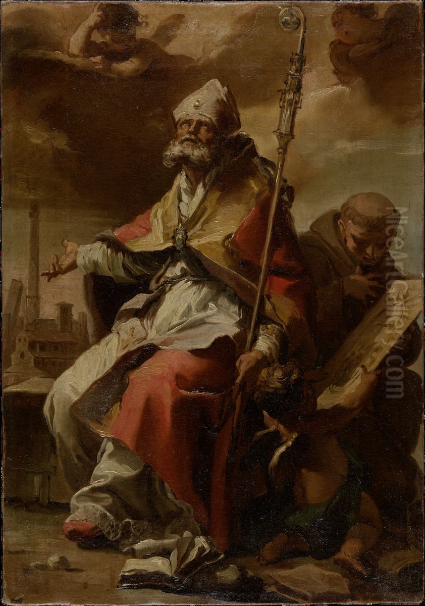 Die Heiligen Petronius und Bernardin von Siena Oil Painting by Gaetano Gandolfi