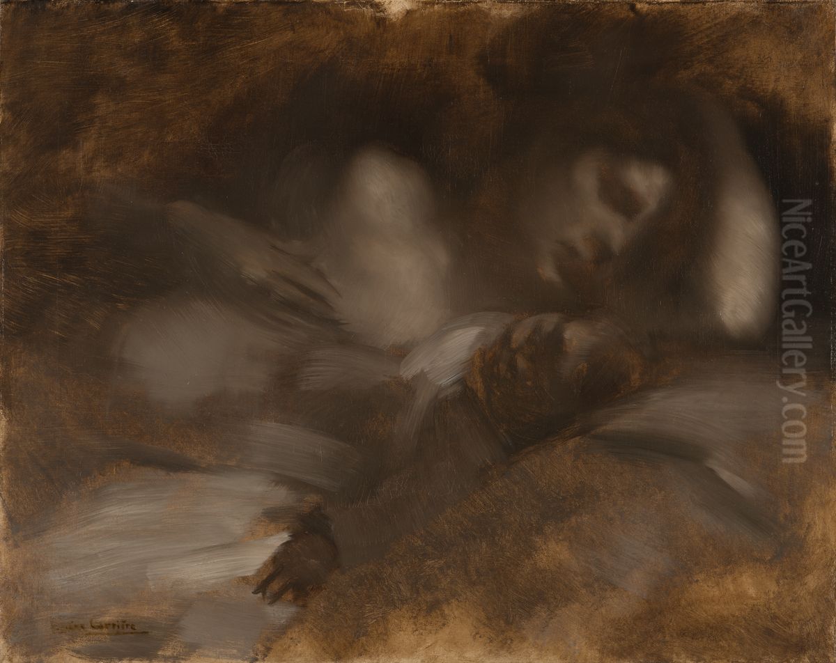 Der Schlaf Oil Painting by Eugene Carriere