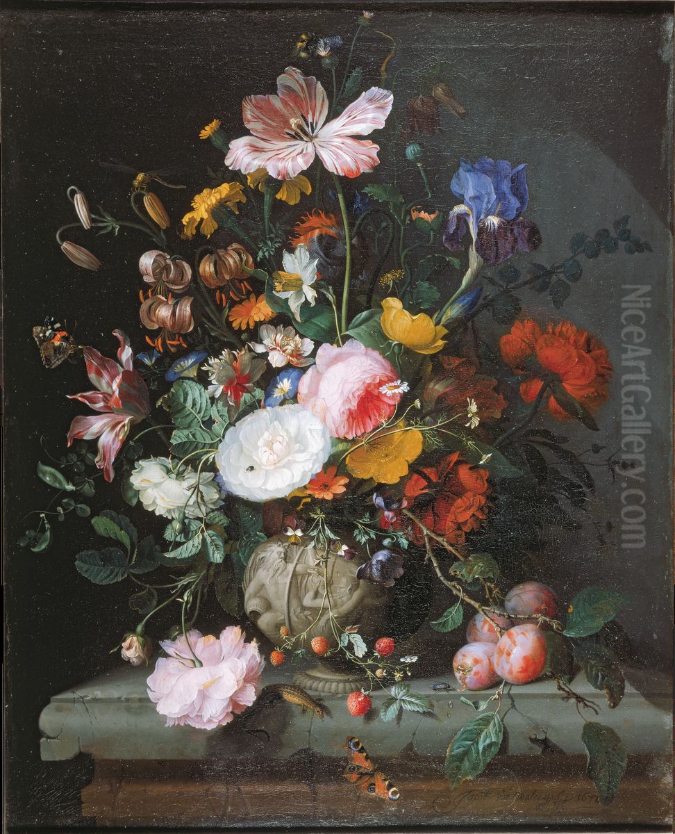 Blumenstillleben Oil Painting by Jacob van Walscapelle