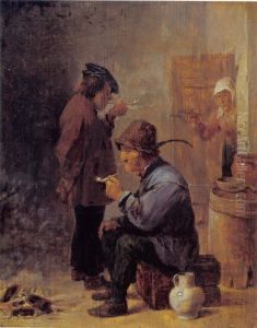 Two Smoking Peasants at the Coal Fire