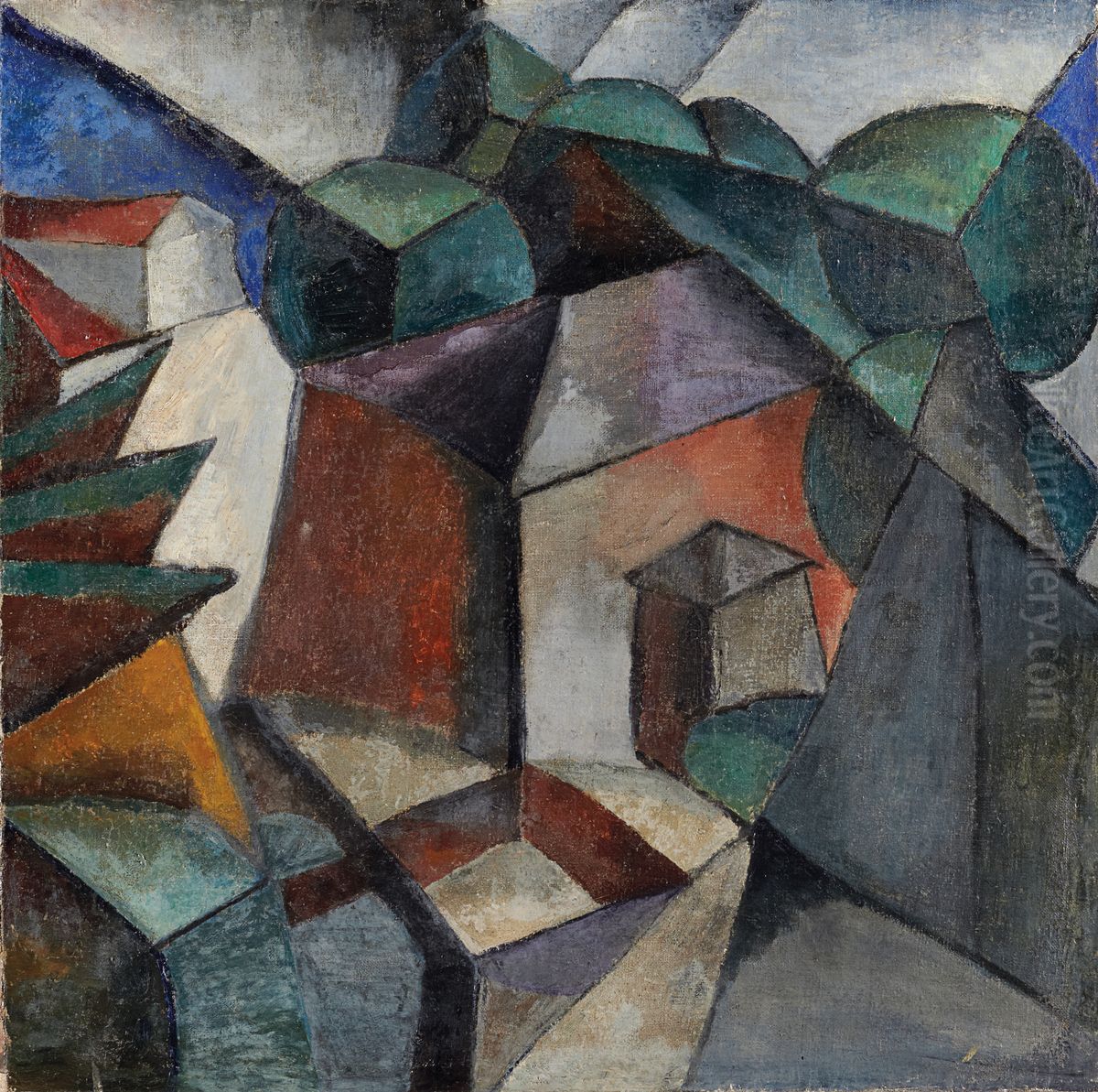 Untitled Oil Painting by Lyubov' Popova