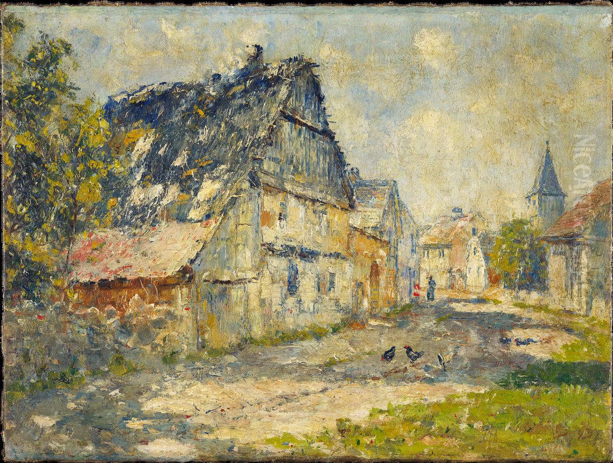 Village Street inEhringsdorfnear Weimar Oil Painting by Christian Rohlfs