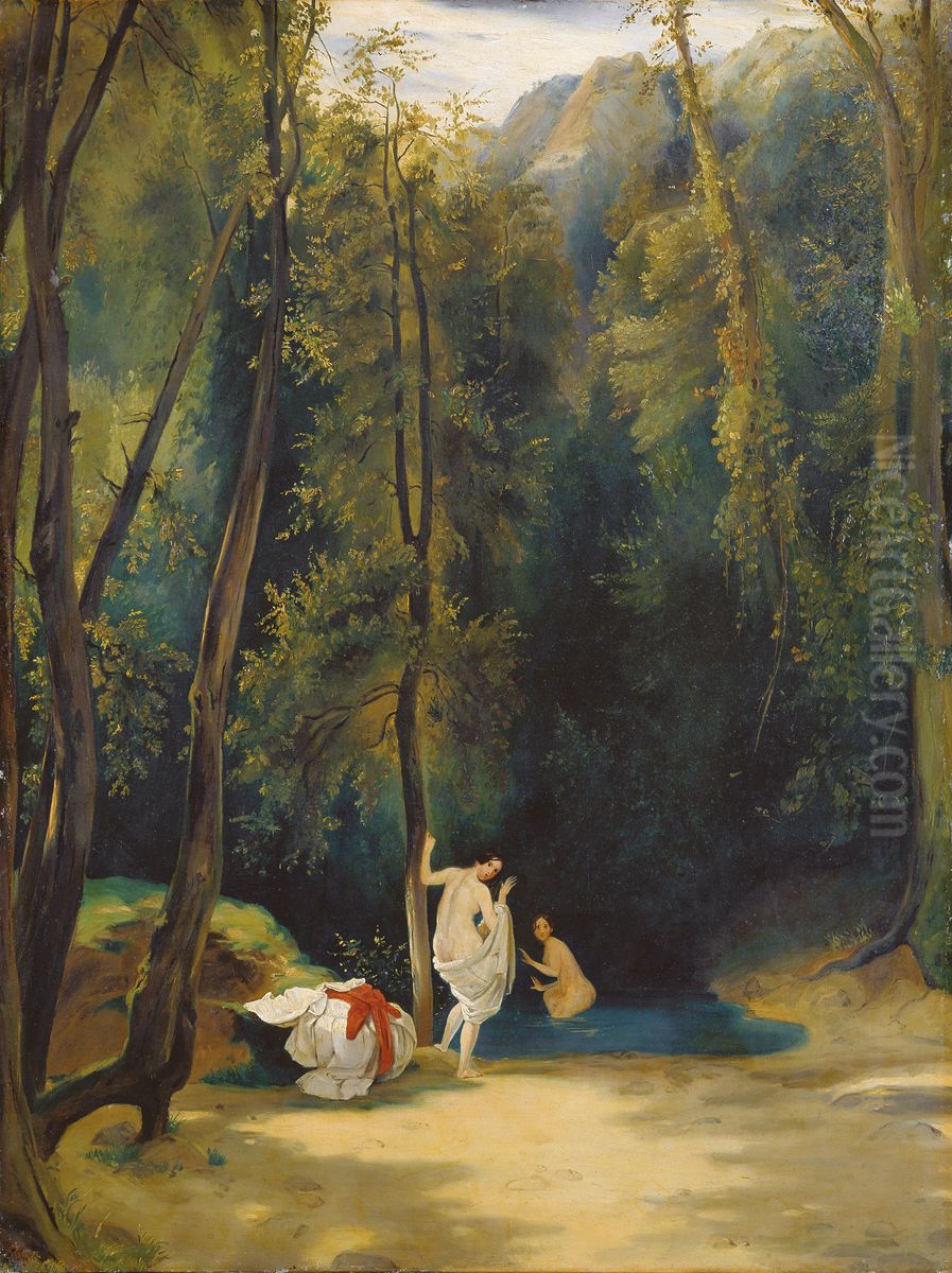 Badende Frauen im Park von Terni Oil Painting by Carl Blechen