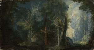 Waldlandschaft mit Einsiedlerklause