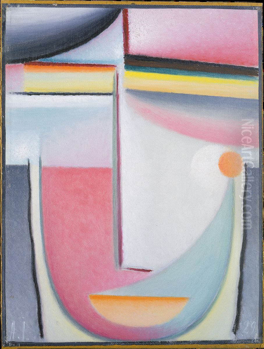 Abstract Head: Symphony in Pink Oil Painting by Alexei Jawlensky