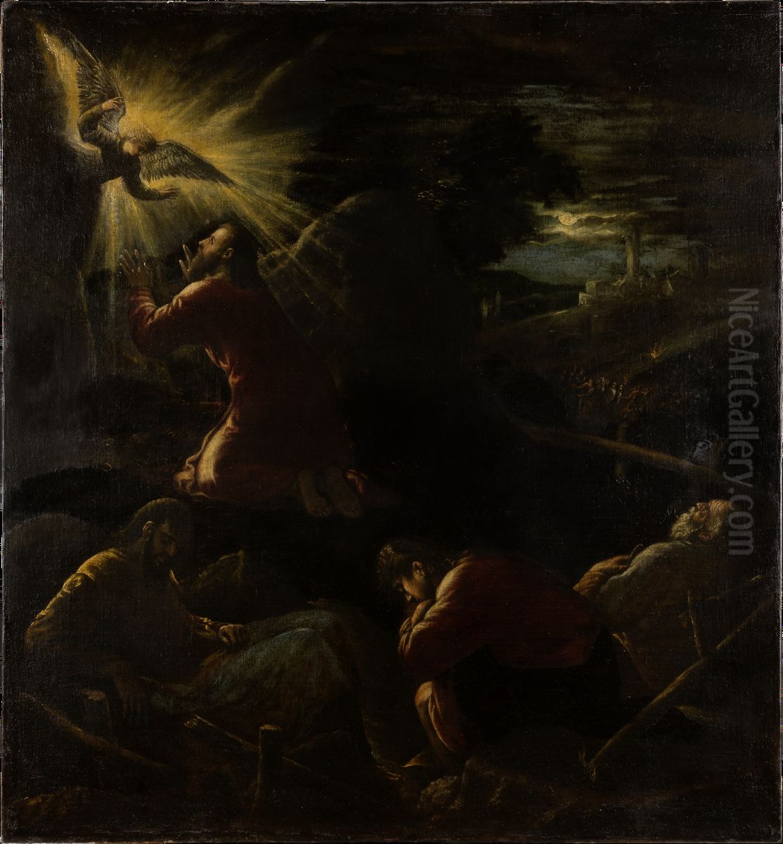 The Agony in the Garden Oil Painting by Jacopo Bassano