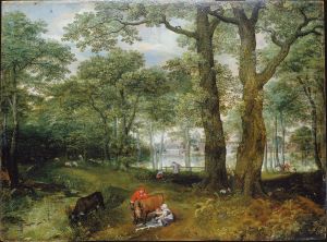 Animals Grazing beneath Trees