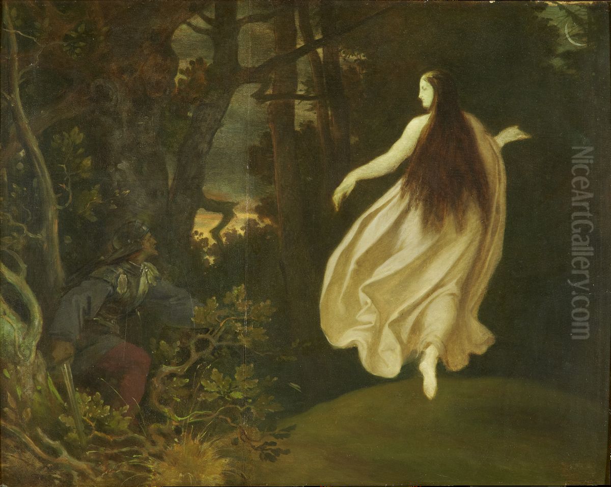 Erscheinung im Walde (aus Dornroschen) Oil Painting by Moritz von Schwind