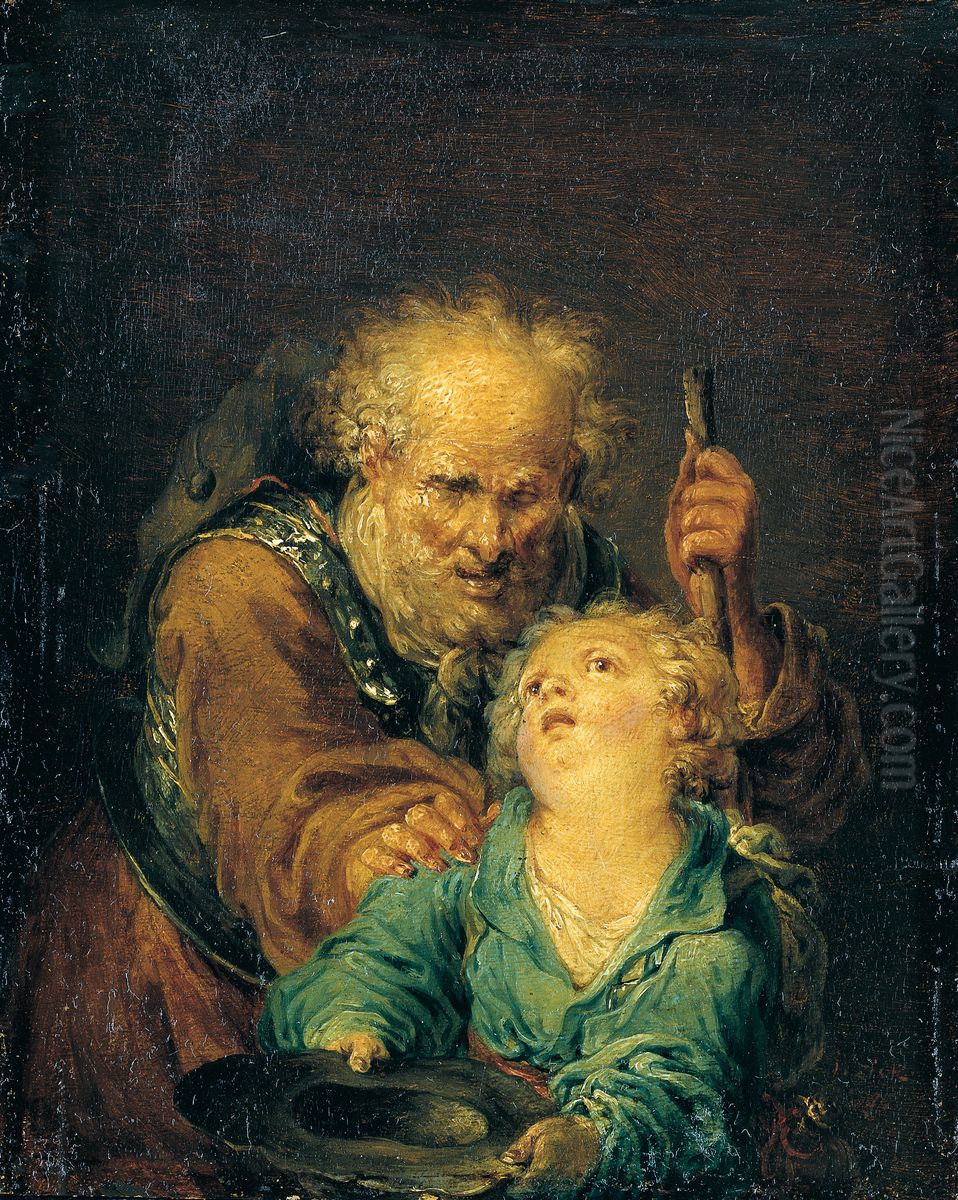 Der geblendete Belisar als Bettler Oil Painting by Januarius Zick