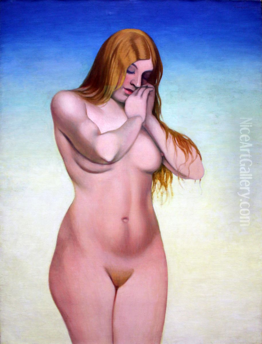 Blonde Nude Oil Painting by Felix Vallotton
