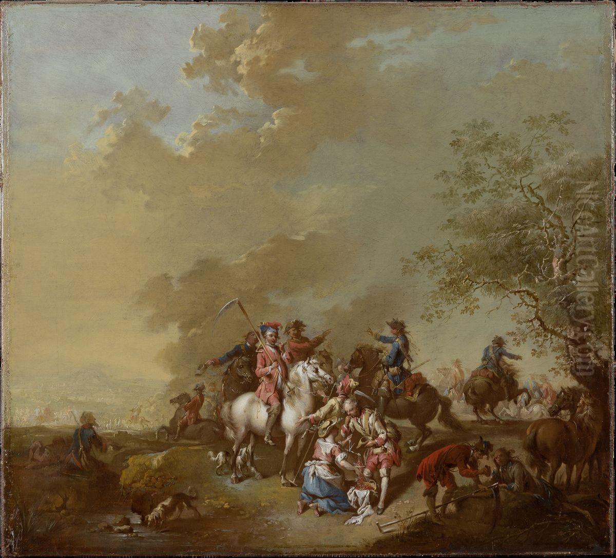 Gefechtspause Oil Painting by Johann Conrad Seekatz