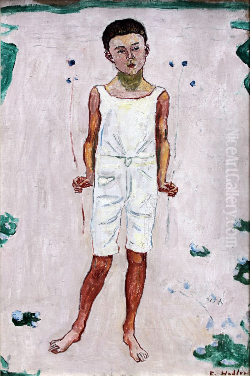 Childhood Oil Painting by Ferdinand Hodler