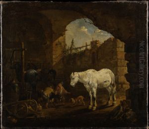 Children playing in a Stable
