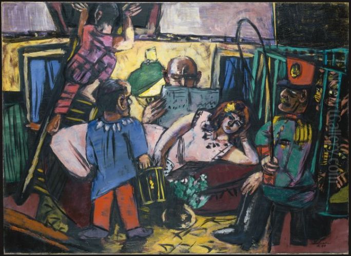 The Circus Carriage Oil Painting by Max Beckmann