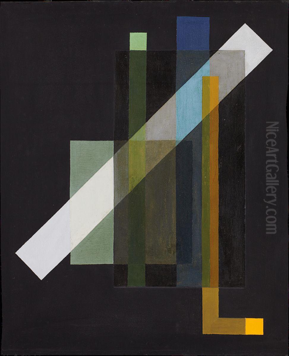 Construction Oil Painting by Laszlo Moholy-Nagy