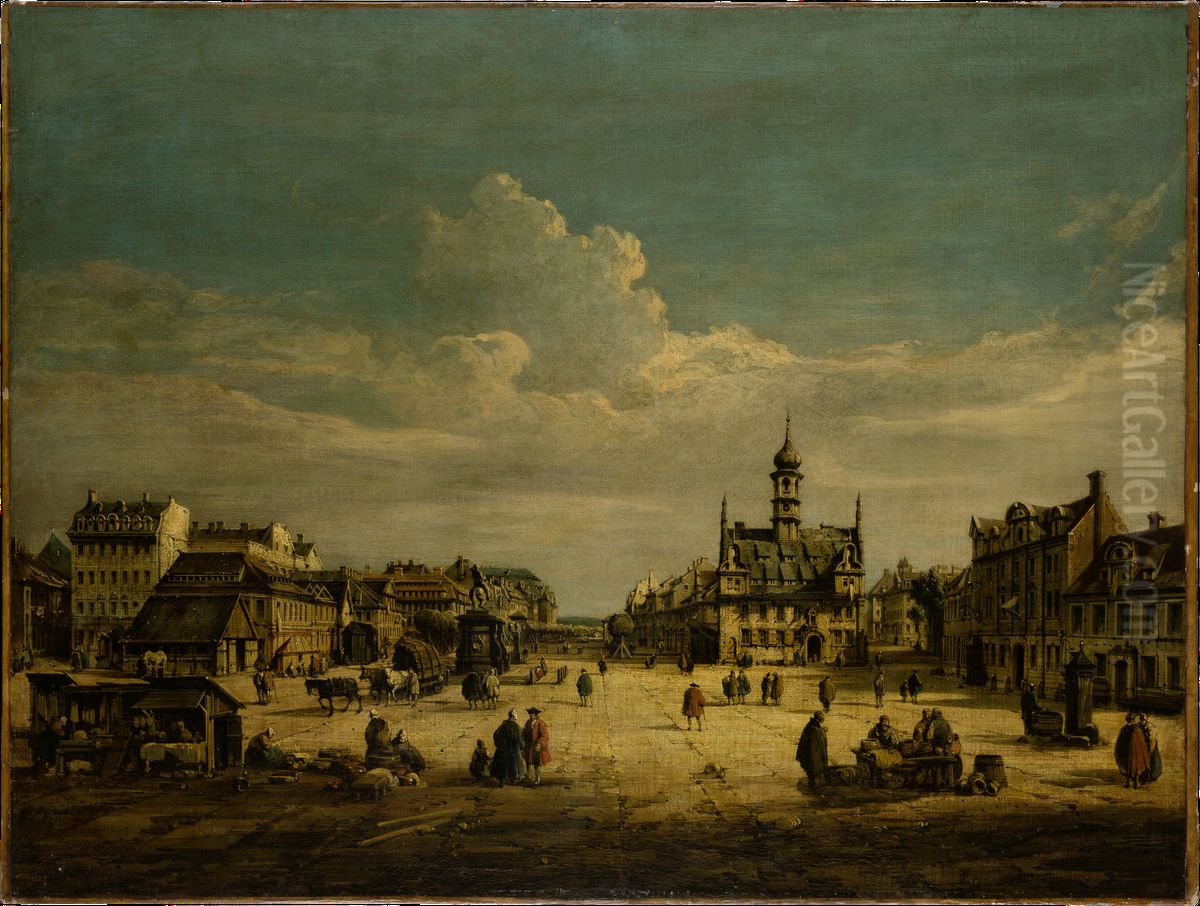 Die Dresdener Neustadt mit Blick nach Norden Oil Painting by Bernardo Bellotto