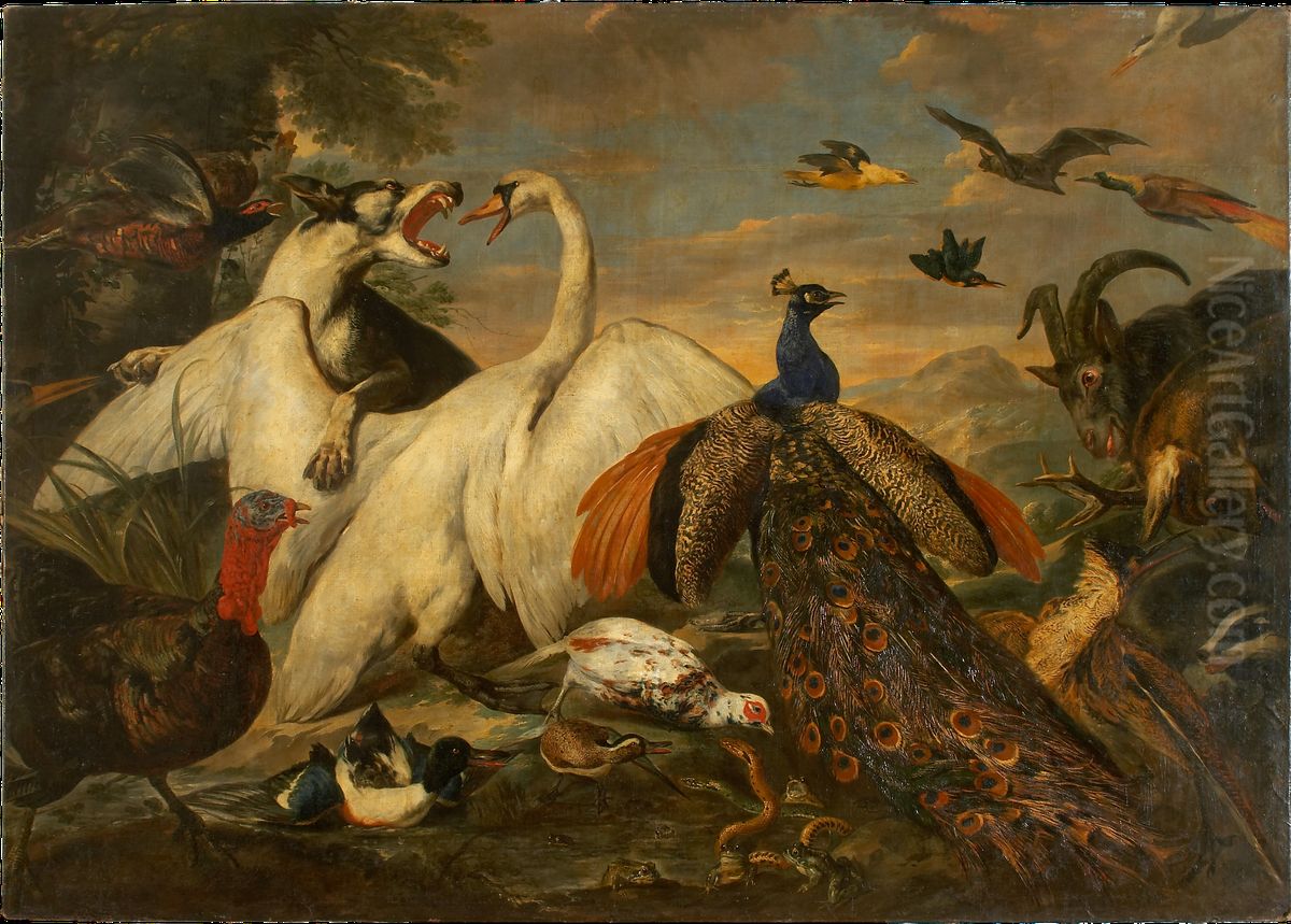 Kampf der Tiere als Tugend-Laster-Allegorie Oil Painting by Pieter Boel