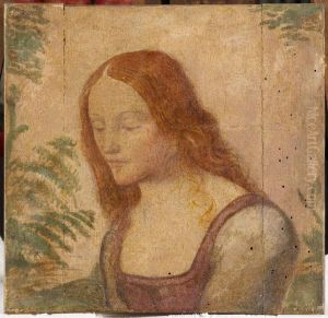 Buste de jeune fille avec les cheveux detaches