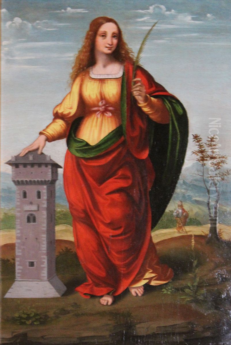 Sainte Barbe Oil Painting by Marco D'Oggiono